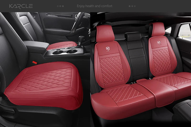 Karcle Nappa Leather Car Seat Cover Surround Bottom Car Seat Cover Full Set Durable Car Seat Protection Cushion Car Accessories