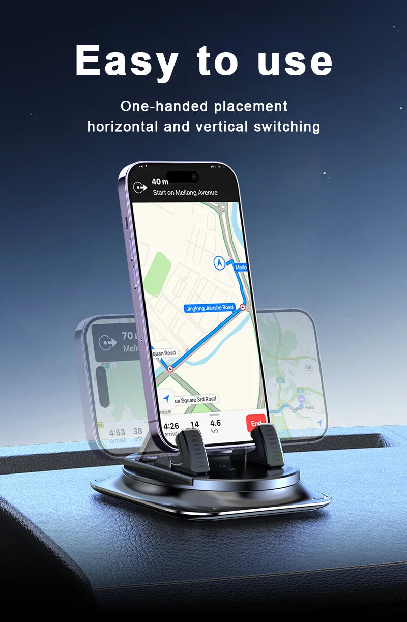 Car Phone Holder with Stable and Anti-Slip Design for Dashboard and Table Use,with Rotatable Landscape and Portrait Adjustment