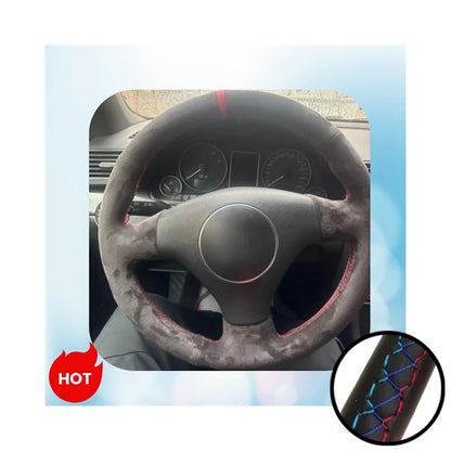 Car Steering Wheel Cover Suede Leather Steering Wrap Cover For Audi A2 8Z A3 8L Sportback A4 B6 Avant A6 C5 A8 D2 TT 8N S3