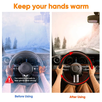 Winter Handle Cover Heated steering Wheel Cover 38cm Universal Warm Suede Car Steering Wheel Cover