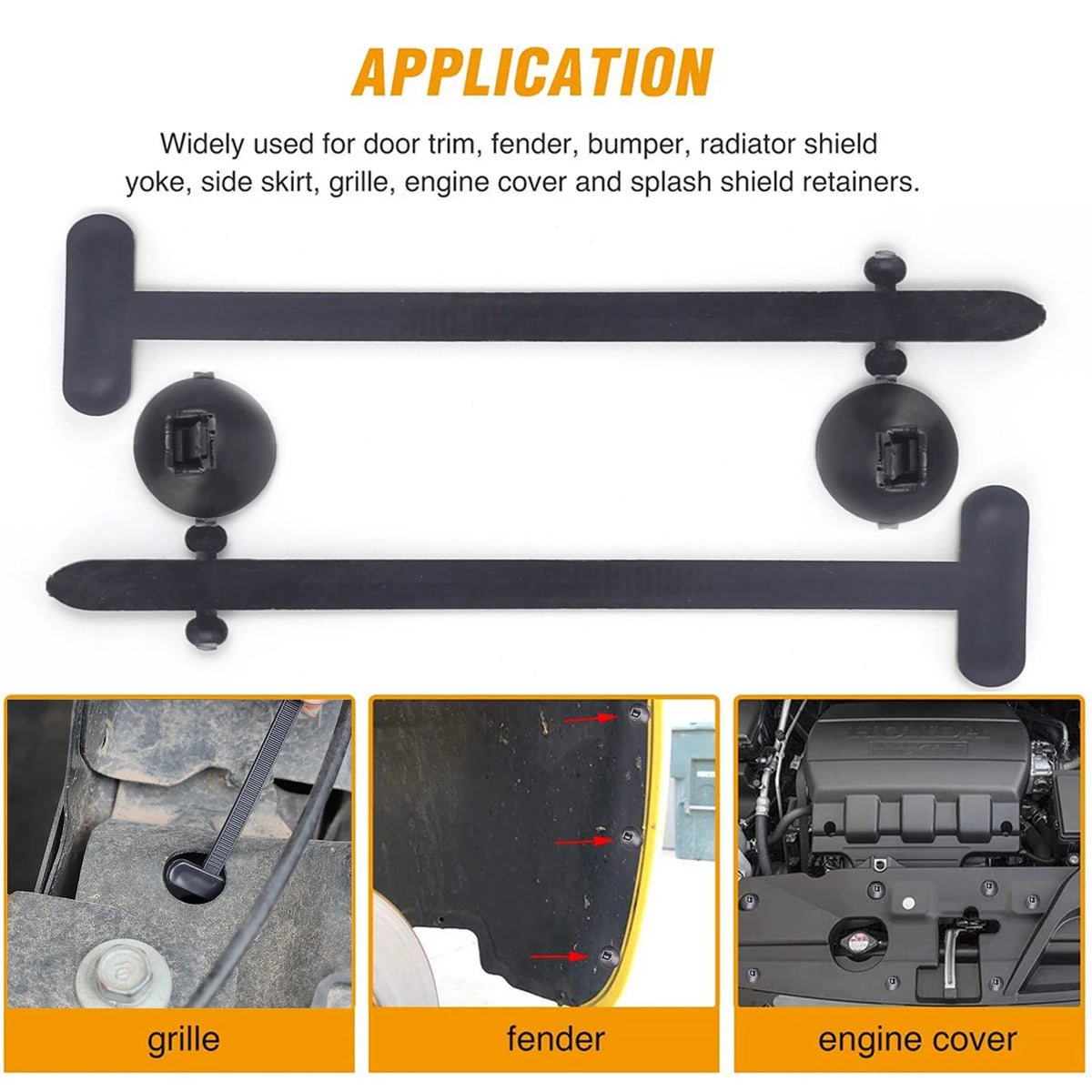 Universal Nylon Cable Tie Buckle Auto Fastener Screw Replacement Clip Car Fender Trunk Engine Guard Panel Wire Management Secure