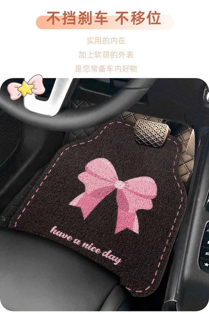 Universal Car Floor Mats Cute Women Driver Side Auto Foot Pad Non Slip Durable Carpet