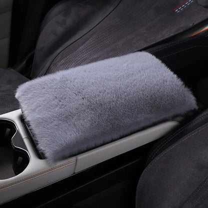 Cute Car Armrest Box Plush Covers Cushion Warm Center Console Arm Cover Pads Stowing Tidying Universal Automobile Interior Decor