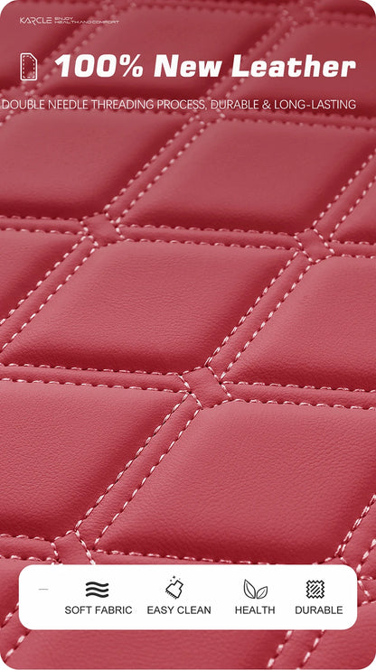 Karcle Nappa Leather Car Seat Cover Surround Bottom Car Seat Cover Full Set Durable Car Seat Protection Cushion Car Accessories