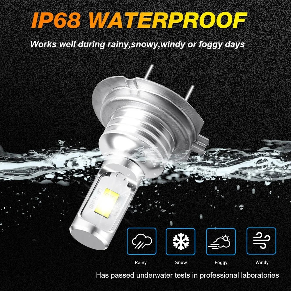 Kit Lâmpada LED H7 4 Peças - Farol Alto/Baixo Branco 6000K