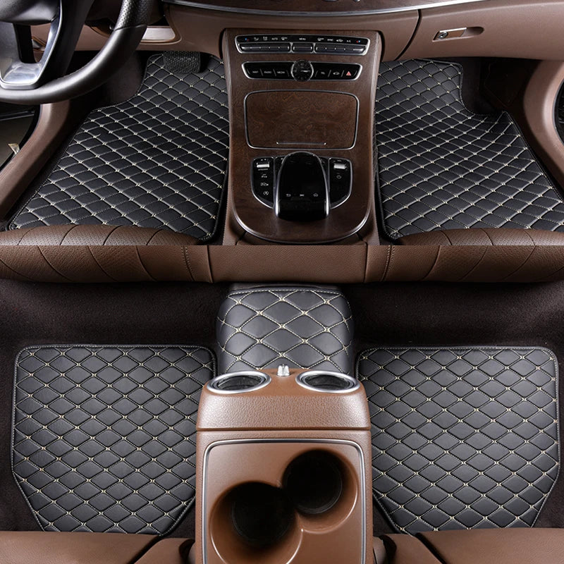 5 pcs Waterproof Leather Car Floor Mats Universal Auto Foot Pad Protector Automobile Interior Carpet Car Accessories Interior