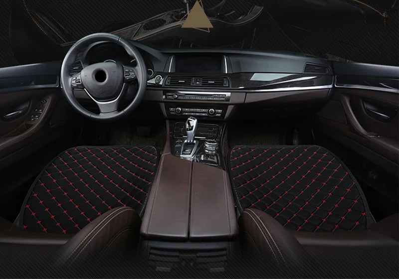 3Pcs Cotton and linen Car Seat Cover Set Universal Car Seat Cover Cushion All Season Car Seat Protector Interior Car Accessories