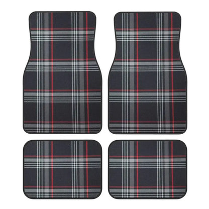 GTI Tartan Car Floor Mats Universal Non-Slip Carpets Rugs Front & Rear Car Foot Mats Set of 4 Pieces Auto Accessories Decoration