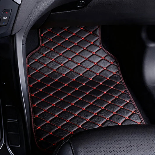4pcs Automobile Rugs Leather Car Carpet Interior Accessories Car Floor Mats Universal Waterproof Front Rear Full Set