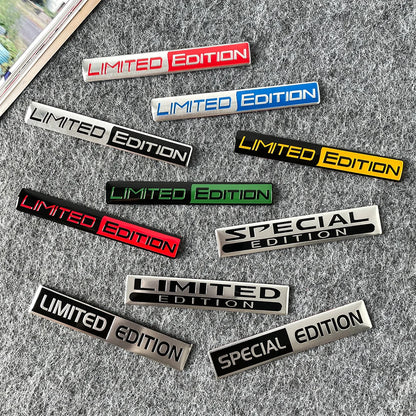 1 Pair 3D Aluminum Car Stickers Emblem Limited Edition Styling Badge Decals Auto Door Bumper Trunk Body Side Decor Accessories