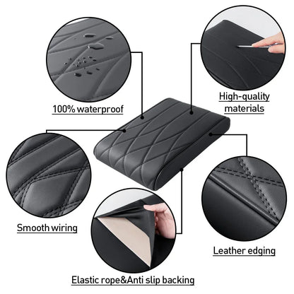 Car Strip Armrest Cushion Mat Auto Center Console Pad Memory Foam Armrest Box Hand Rest Pillow Universal Fit for Most Vehicles