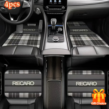 4pcs RECARO -Heavy-Duty All-Weather Floor Mats - Fit For Driver's Footwell With Pedal Cutouts - Easy-to-Clean Car Interior Prote