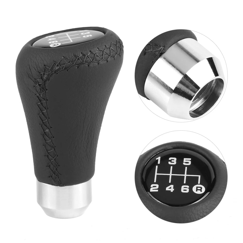Car Vehicle 6 Speed Gear Shift Knob PU Shifter Stick with 3 Hoses 6 Speed Gear Shift Knob  Gear Shift Knob