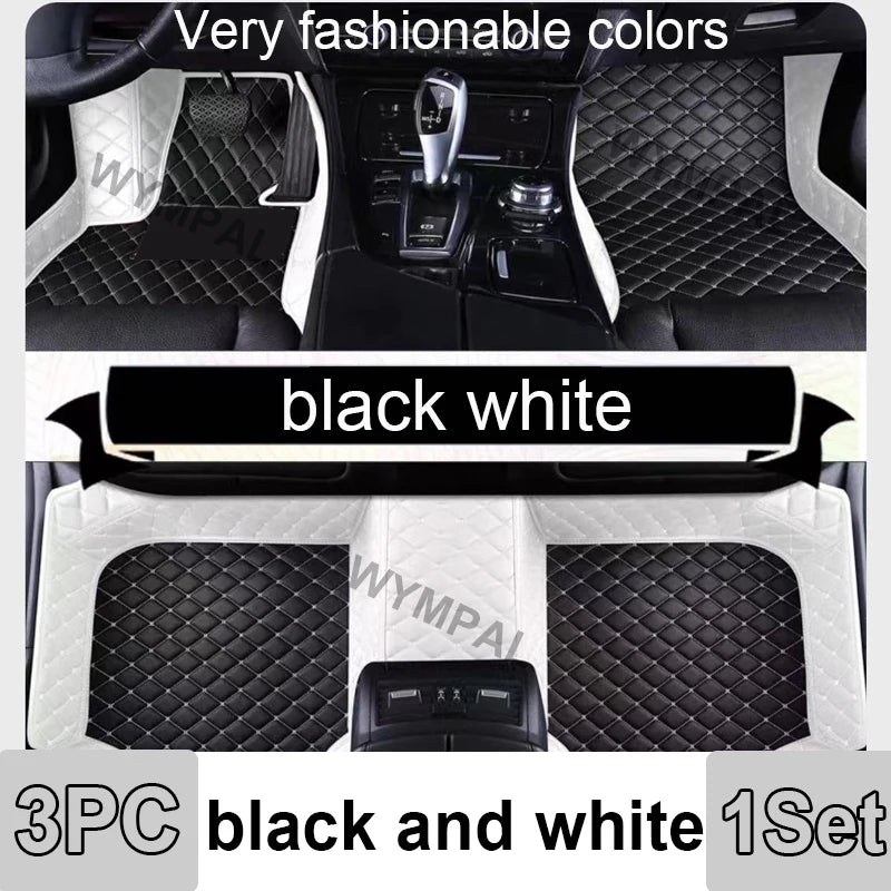 Car Mats Floor For Peugeot 5008 P87 2017~2023 7seat Luxury Leather Mat Car Floor Mats Universal Waterproof Cocho Car Accessories