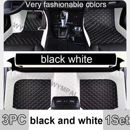 Car Mats Floor For Peugeot 5008 P87 2017~2023 7seat Luxury Leather Mat Car Floor Mats Universal Waterproof Cocho Car Accessories