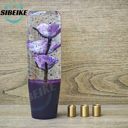 15CM Universal Transparent Flower Gear Shift Knob Car Manual Shifter Head Shift Knob Stick