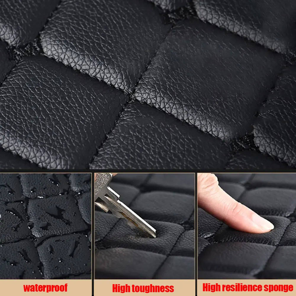 4pcs Automobile Rugs Leather Car Carpet Interior Accessories Car Floor Mats Universal Waterproof Front Rear Full Set