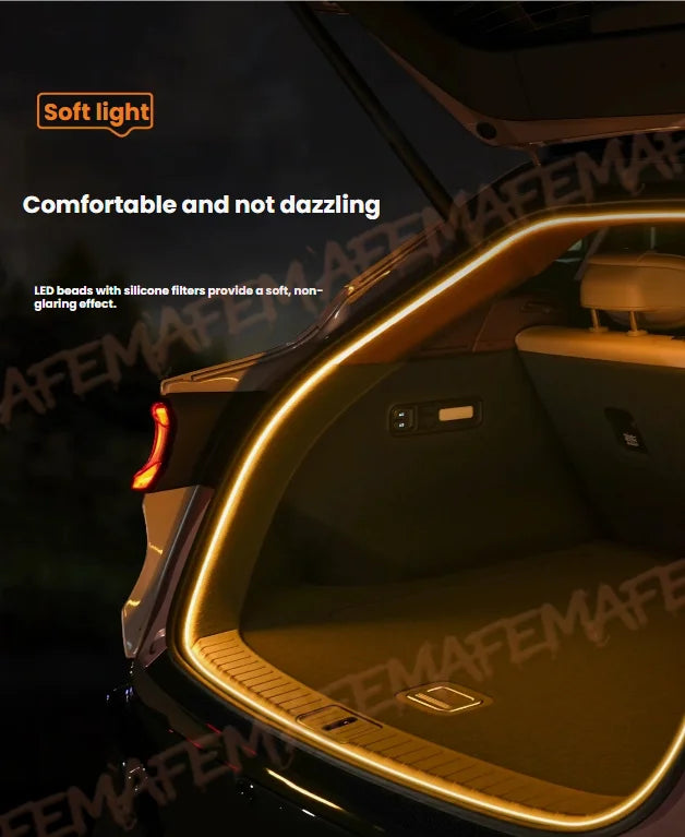 Car Trunk Ambient Light Strip Fit For Chery Jetour Traveller T2 2023 2024 2025 LED Car Interior Decorative Light Accessories