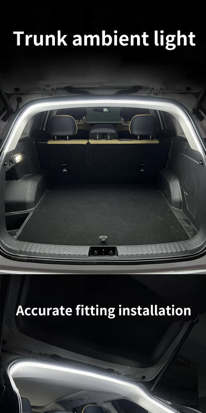 Car high brightness trunk lighting ambient light interior decoration LED wiring free automatic sensing tailgate light strip