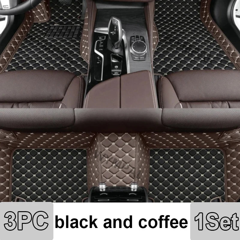 Car Mats Floor For Peugeot 5008 P87 2017~2023 7seat Luxury Leather Mat Car Floor Mats Universal Waterproof Cocho Car Accessories