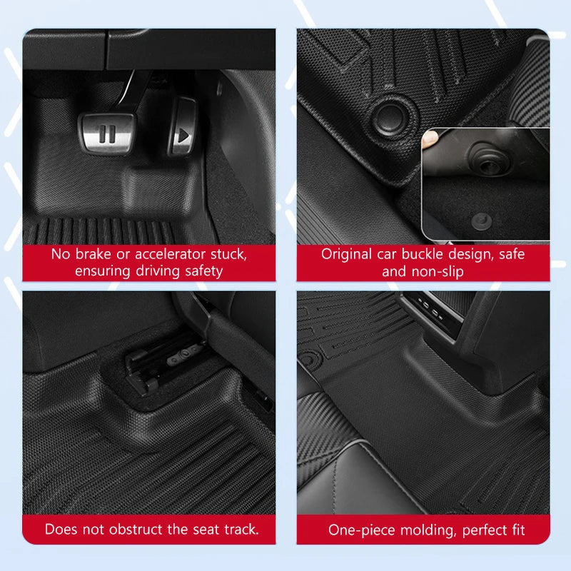 Car Floor Mats for Kin Tasman 2025 TEP All-weather Waterproof Non-slip Floor Liners Cargo Liner Protective Pad Car Accessories