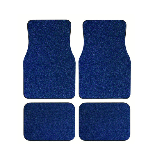 Universal Car Floor Mats Set of 4 Blue Texture Non-Slip Waterproof Auto Carpet Easy Clean Interior Accessory for Sedan SUV