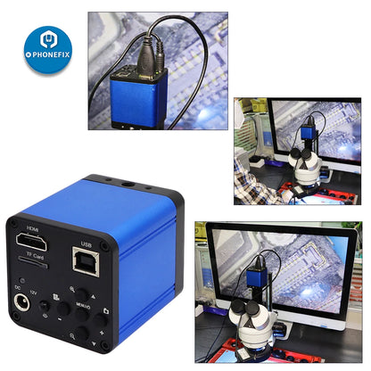 Microscopic Camera Digital Video HDMI Trinocular Microscope Camera 51MP 48MP 38MP VGA HDMI HD USB-C for Phone Electronic Repair