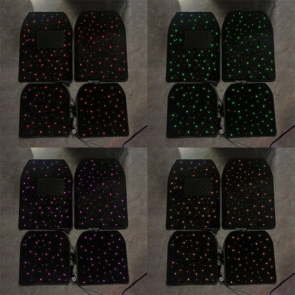 2025 latest illuminated car floor MATS, General Starry Sky car floor MATS, Fiber Starlight car carpet 4-piece set interior modif