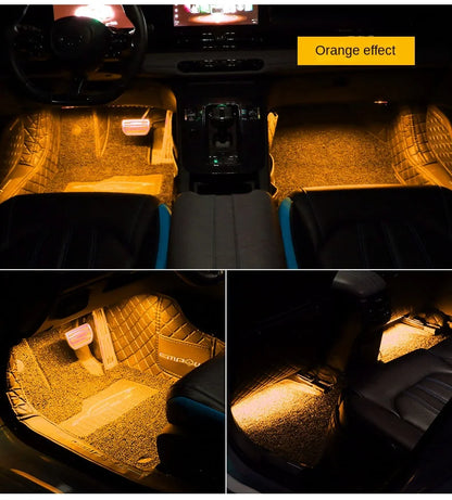 New Neon LED Car Interior Ambient Foot Strip Light Kit Accessories Backlight Remote App Music Control Auto RGB Decorative Lamps