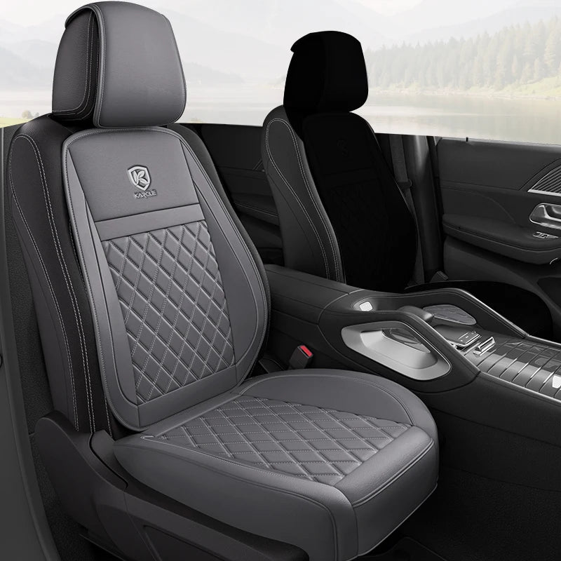 Karcle Nappa Leather Car Seat Cover Surround Bottom Car Seat Cover Full Set Durable Car Seat Protection Cushion Car Accessories