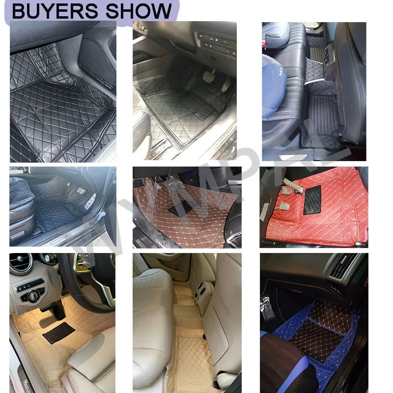 Car Mats Floor For Peugeot 5008 P87 2017~2023 7seat Luxury Leather Mat Car Floor Mats Universal Waterproof Cocho Car Accessories