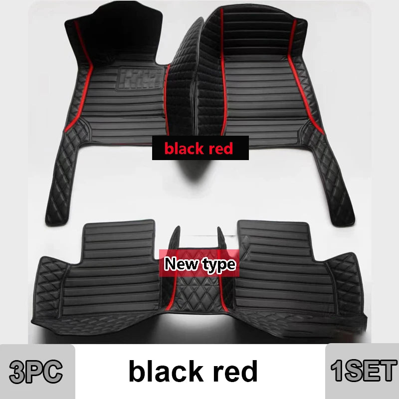 Car Mats Floor For Peugeot 5008 P87 2017~2023 7seat Luxury Leather Mat Car Floor Mats Universal Waterproof Cocho Car Accessories