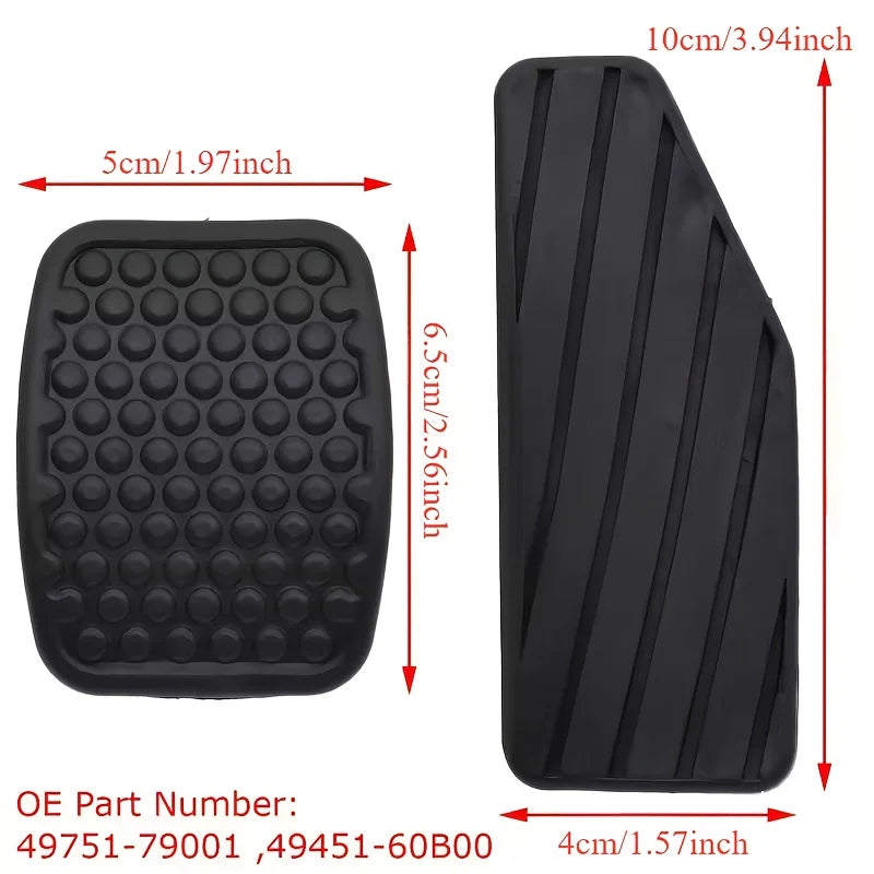 Universal three-piece set of brake and accelerator pedal rubber pads non-slip and durable suitable for various vehicle models