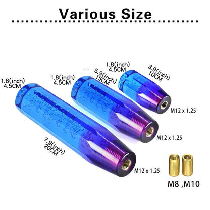 10/15/20cm Blue Purple Shift Knob Crystal Transparent Gear Shift Knob Car Modification Universal Manual Automatic Shift Knob