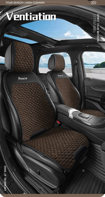 Breathable Linen Car Seat Cushion Comfortable and Wearable Car Seat Cover Universal Fits Most Cars - 1 Unit