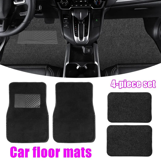 PVC Plush Car Floor Mats Non-Slip Wear-Resistant Easy-Clean Car Carpet Velcro Backed Car Floor Mats Suitable For All Seasons