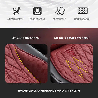 Breathable Nappa Leather Car Seat Cover Universal Comfortable Front Seat Cushion Durable Four Seasons Seat Covers Accessories