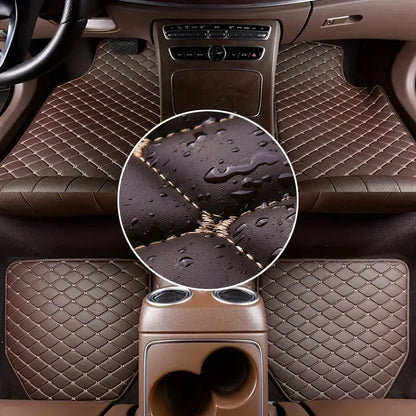 5PCS Car Floor Mats Universal Car Floor Mat Protector Waterproof Anti-fouling Leather Floor Mats Car Interior Accessories