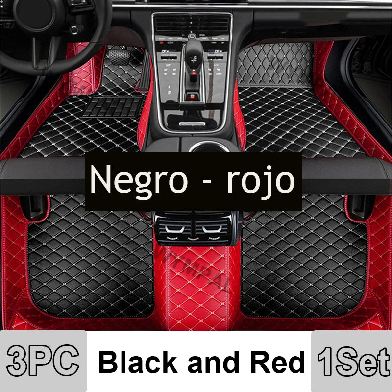Car Mats Floor For Peugeot 5008 P87 2017~2023 7seat Luxury Leather Mat Car Floor Mats Universal Waterproof Cocho Car Accessories