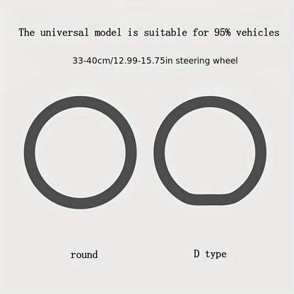 Summer Silicone Car Steering Wheel Cover, Non-Slip Universal Fit for Most Vehicles, Anti-Sweat Driving Accessory