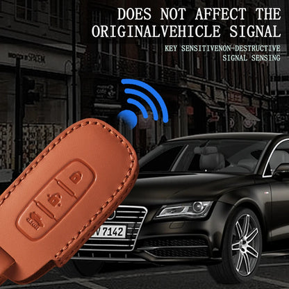 Leather Car Key Case Cover for Nissan Juke 2023 X-trail T33 Qasqhai J12 2022 Ariya Altima Teana2 3 4 5 Buttons
