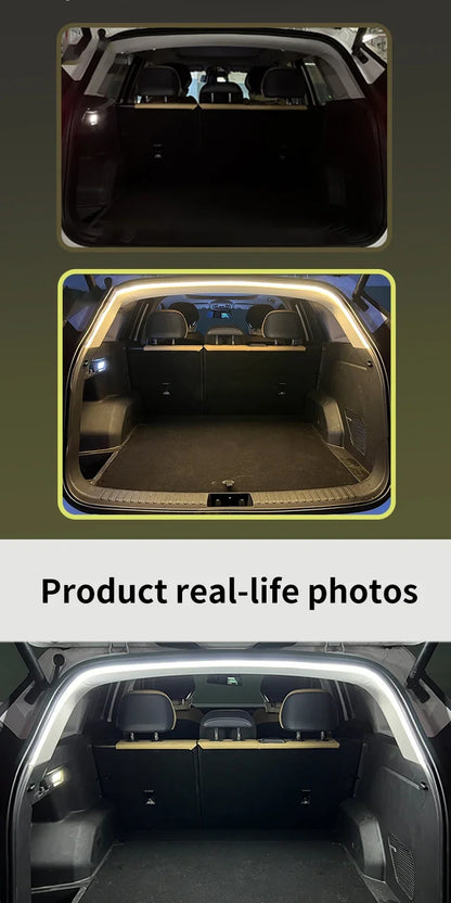 Car high brightness trunk lighting ambient light interior decoration LED wiring free automatic sensing tailgate light strip