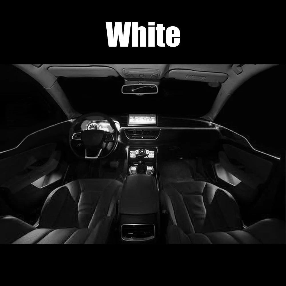 12V 6m LED Strips RGB Car Interior Light Ambient Lamp Decorative Fiber Optic 5 Lens Smart Control Caravan Automotive Accessories