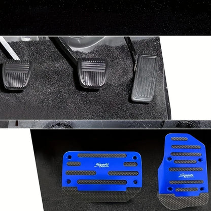 2pc Non-Slip Aluminum Alloy Car Pedal Pads, Automatic Transmission Brake & Gas Pedal Covers Auto SUV ATV Replacement Accessories