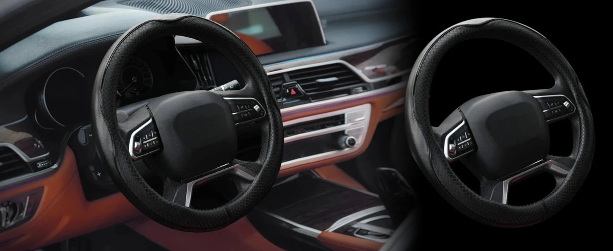Car Steering Wheel Cover, Anti-Slip, Safety, Soft, Breathable, Heavy Duty, Thick, Full Surround, Sports Style universal use 38cm
