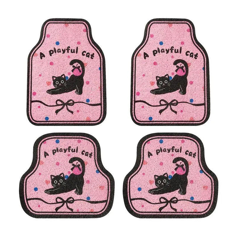 Universal Car Floor Mats Cute Women Driver Side Auto Foot Pad Non Slip Durable Carpet