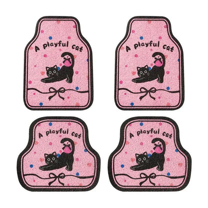 Universal Car Floor Mats Cute Women Driver Side Auto Foot Pad Non Slip Durable Carpet