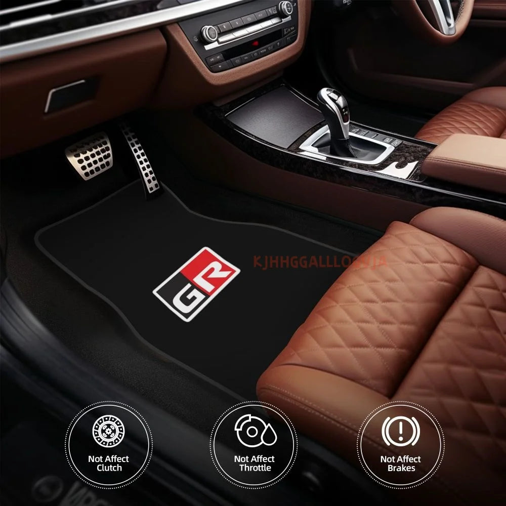 GR 4PCS Crystal Velvet Car Floor Mats Set of Four Anti Fouling Car Mats Carpet Anti Slip Car Floor Mats