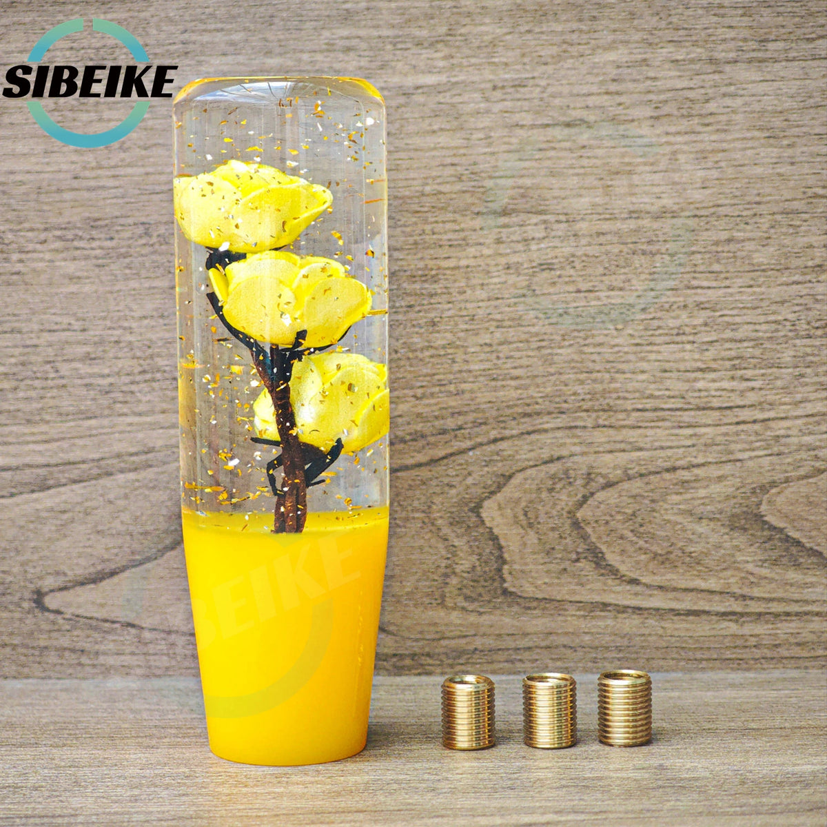 15CM Universal Transparent Flower Gear Shift Knob Car Manual Shifter Head Shift Knob Stick