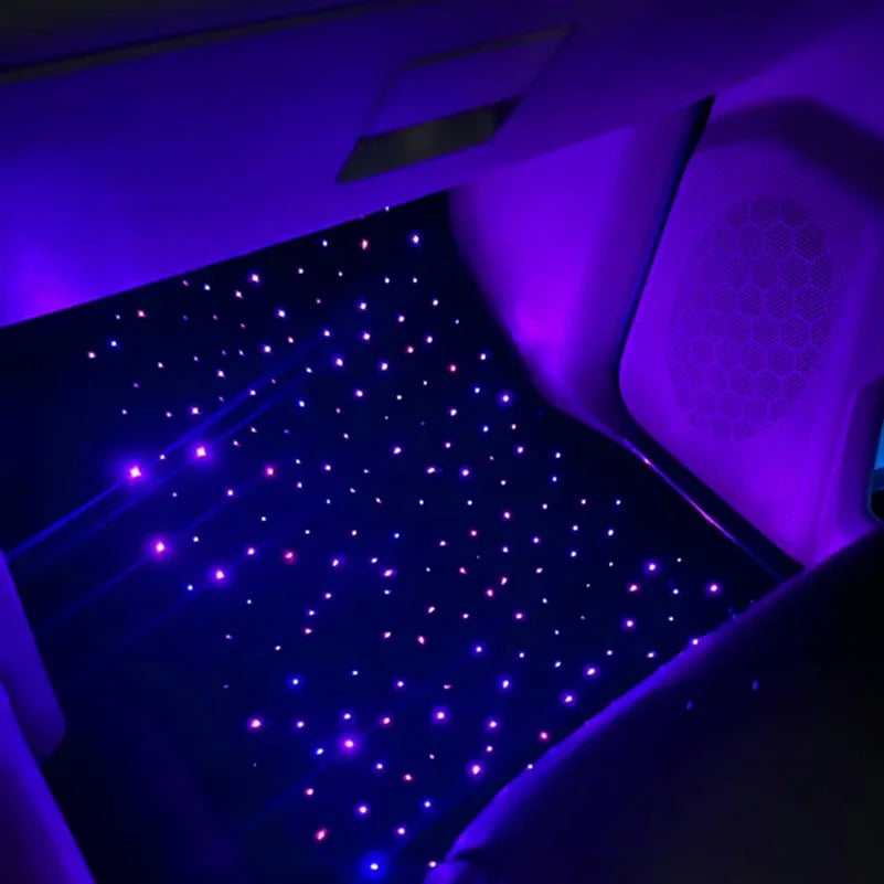 2025 latest illuminated car floor MATS, General Starry Sky car floor MATS, Fiber Starlight car carpet 4-piece set interior modif